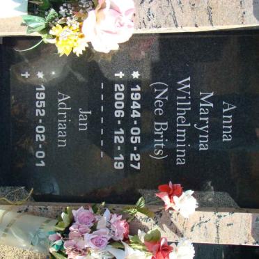 HERBST Maryna Wihelma nee BRITS 1944-2006 :: HERBST Jan Adriaan 1952-