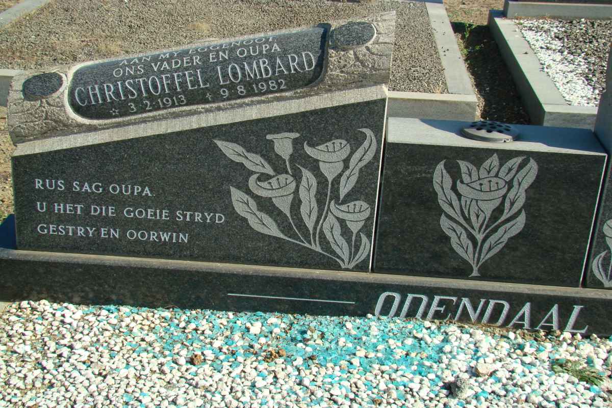 ODENDAAL Christoffel Lombard 1913-1982