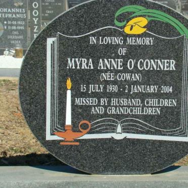 O’CONNER Myra Anne nee COWAN 1930-2004