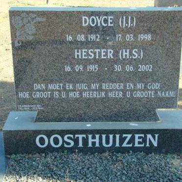 OOSTHUIZEN J.J. 1912-1998 &amp; H.S. 1915-2002