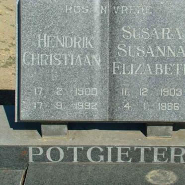 POTGIETER Hendrik Christiaan 1900-1992 &amp; Susara Susanna Elizabeth 1903-1986