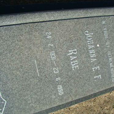 RABE Johanna E.F. 1931-1990