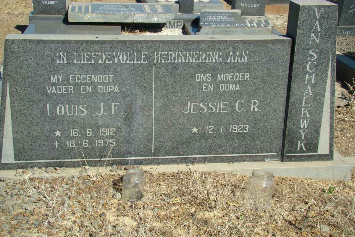 SCHALKWYK Louis J.F., van 1912-1975 &amp; Jessie C.R. 1923-