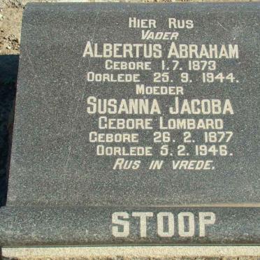 STOOP Albertus Abraham 1873-1944 &amp; Susanna Jacoba LOMBARD 1877-1946