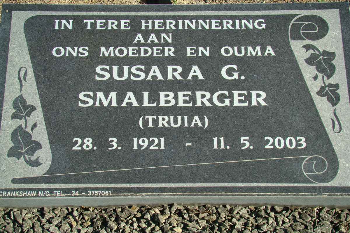 SMALBERGER Susara G. 1921-2003