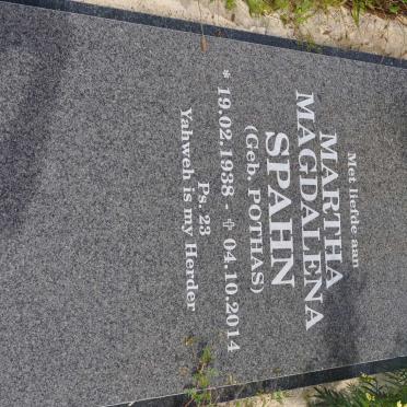 SPAHN Martha Magdalena nee POTHAS 1938-2014