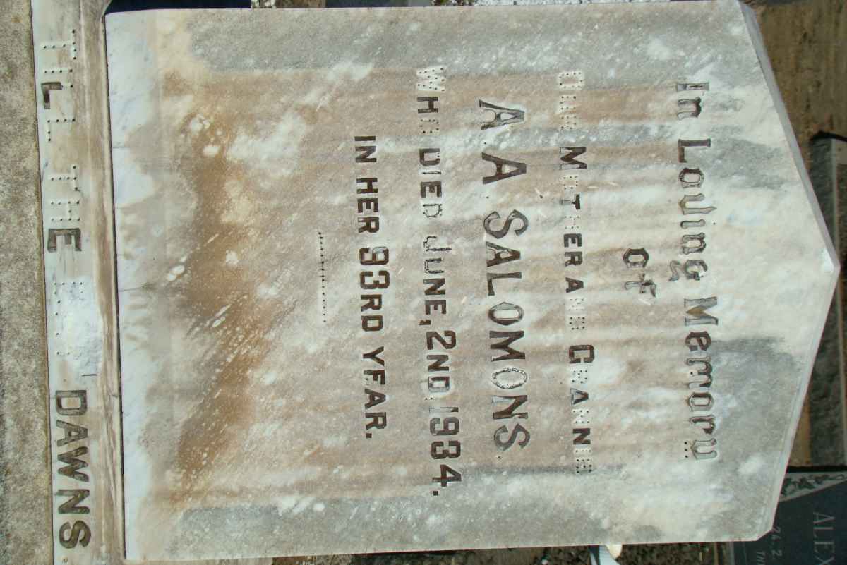 SALOMONS A.A.  -1934 