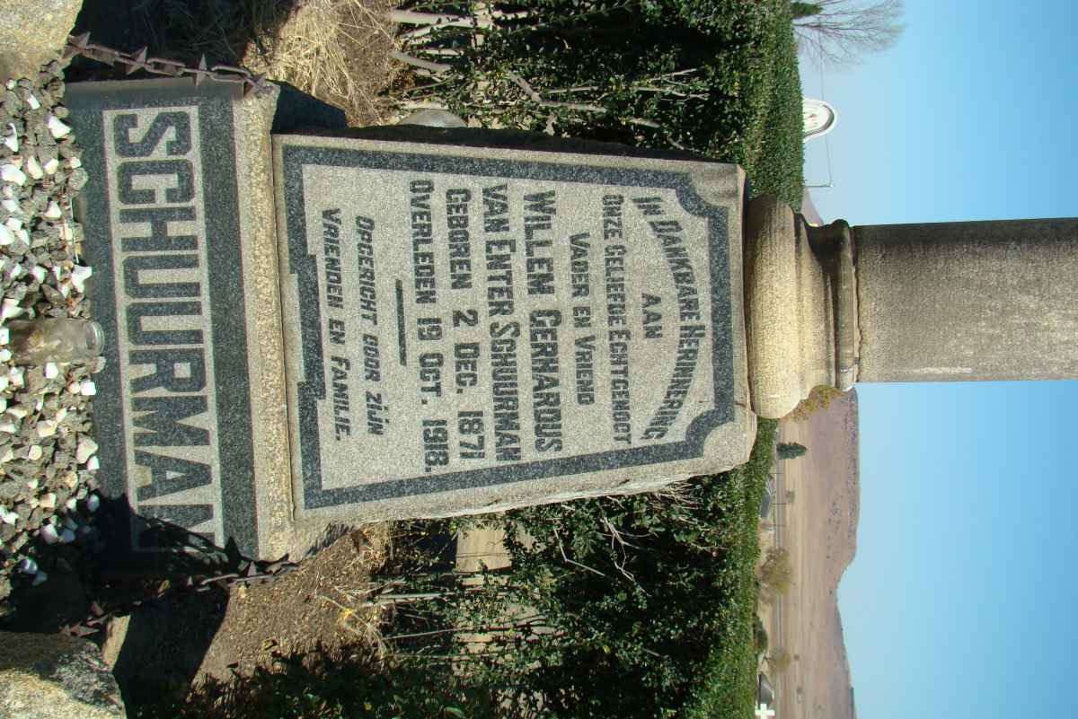 SCHUURMAN Willem Gerhardus van Enter 1871-1918