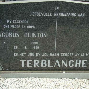 TERBLANCHE Jacobus Quinton 1930-1989