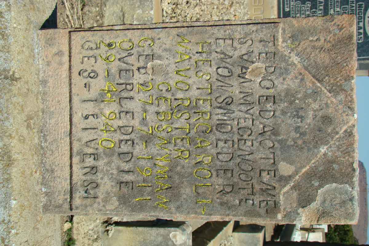 VORSTER Hester Carolina nee SNYMAN 1911-1940