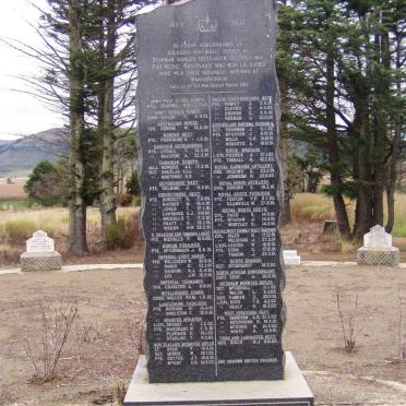 Memorial to the British Soldiers at Wakkerstroom 1899-1902