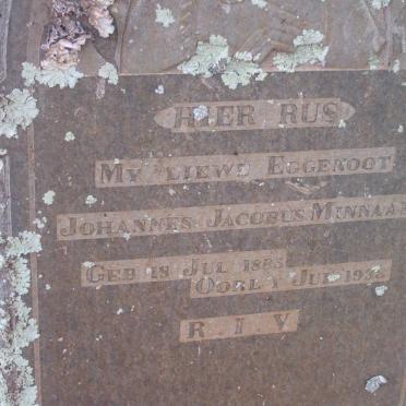 MINNAAR Johannes Jacobus 1885-1933