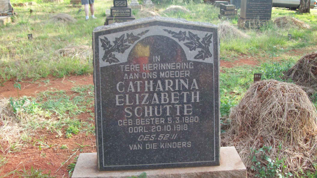 SCHUTTE Catharina Elizabeth nee BESTER 1890-1918