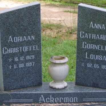 ACKERMAN Adriaan Christoffel 1929-1997 &amp; Anna Catharina Cornelia Louisa 1931-