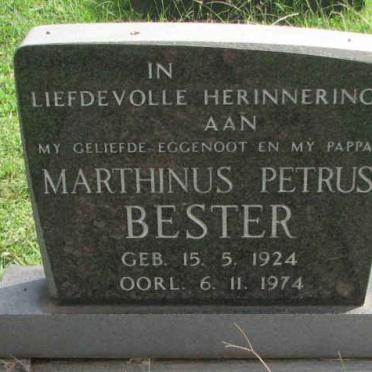 BESTER Marthinus Petrus 1924-1974
