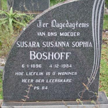 BOSHOFF Anthonie Christoffel 1891-1964 &amp; Susara Susanna Sophia 1896-1984