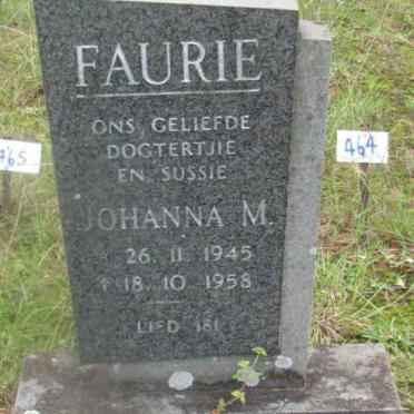 FAURIE Johanna M. 1945-1958