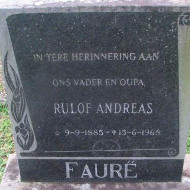 FAURE Rulof Andreas 1885-1968