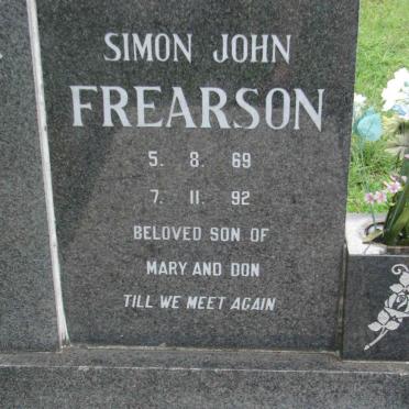 FREARSON Simon John 1969-1992