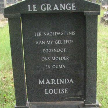 GRANGE Marinda Louise, Le 1954-2005