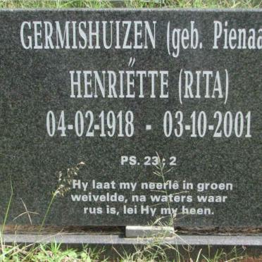 GERMISHUIZEN Henriëtte nee PIENAAR 1918-2001