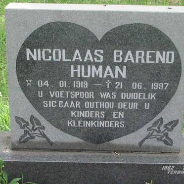 HUMAN Nicolaas Barend 1919-1997