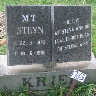 KRIEK M.T. Steyn 1923-1992