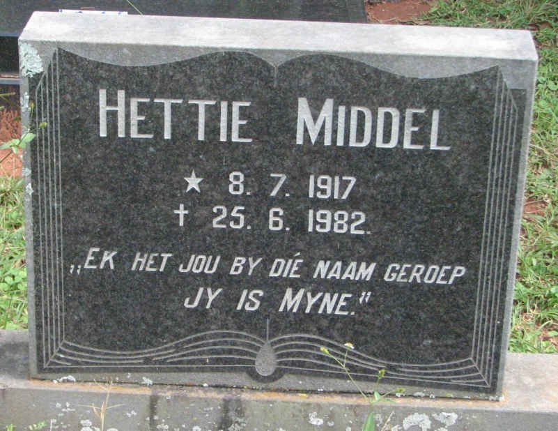 MIDDEL Hettie 1917-1982