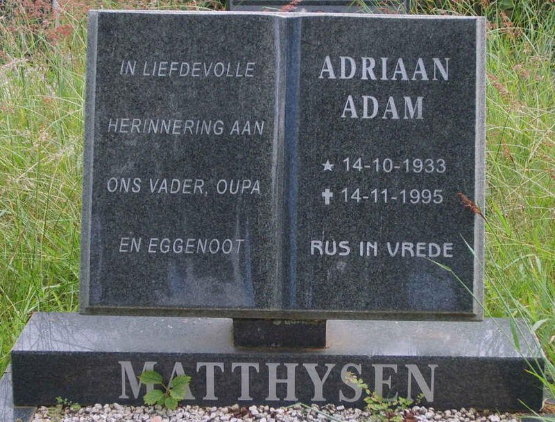 MATTHYSEN Adriaan Adam 1933-1995