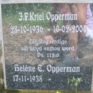 OPPERMAN J.F. Kriel 1936-2004 &amp; Heléne E. 1938-
