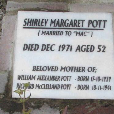POTT Shirley Margaret nee HEWLETT -1971