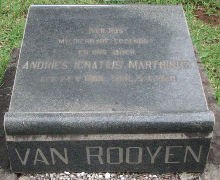 ROOYEN Andries Ignatius Marthinus, van ?-1968