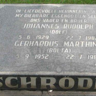 SCHRÖDER Johannes Rudolph 1929-1982 :: SCHRÖDER Gerhardus Marthinus 1952-1982