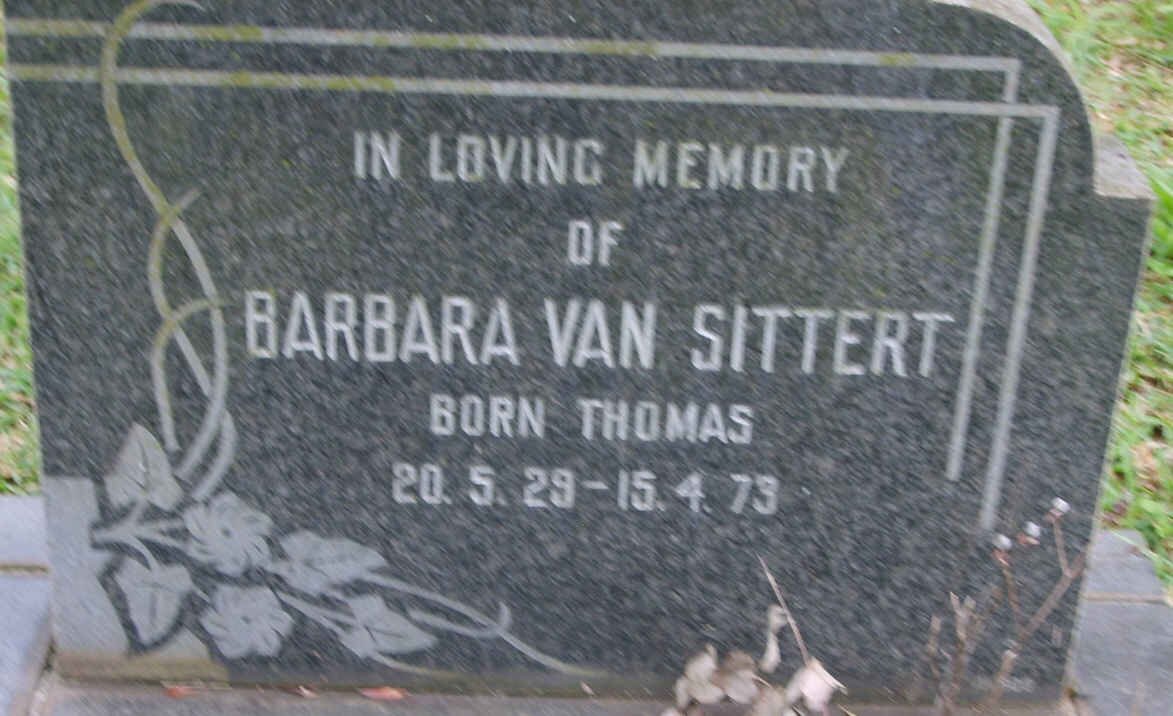 SITTERT Barbara, van nee THOMAS 1929-1973
