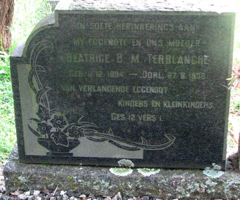 TERBLANCHE Beatrice B.M. 1894-1958