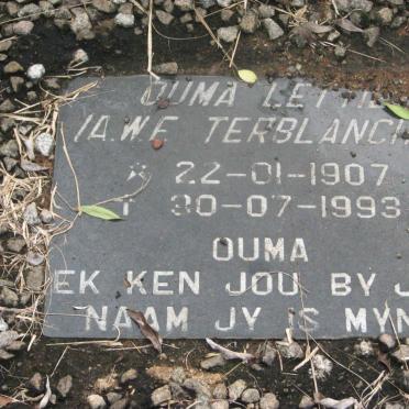 TERBLANCHE A.W.F. 1907-1993