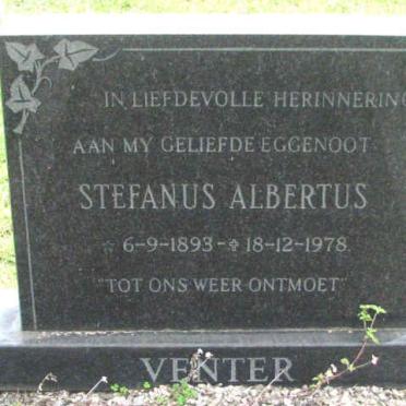 VENTER Stefanus Albertus 1893-1978