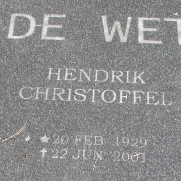 WET Hendrik Christoffel, de 1929-2001