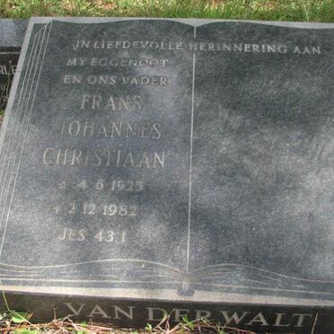 WALT Frans Johannes Christiaan, van der  1925-1982