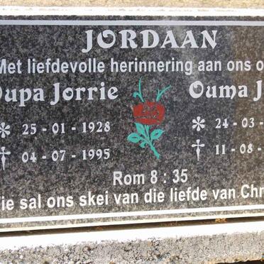 JORDAAN Jorrie 1928-1995 &amp; Joey 1924-2009