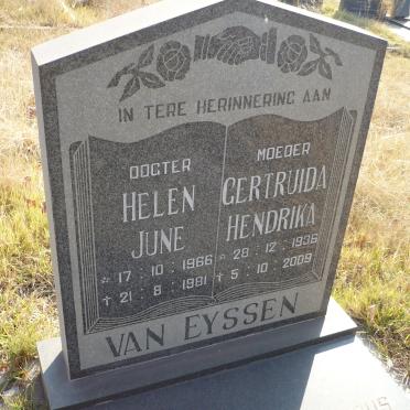EYSSEN Gertruida Hendrika, van 1936-2009 :: VAN EYSSEN Helen June 1966-1981