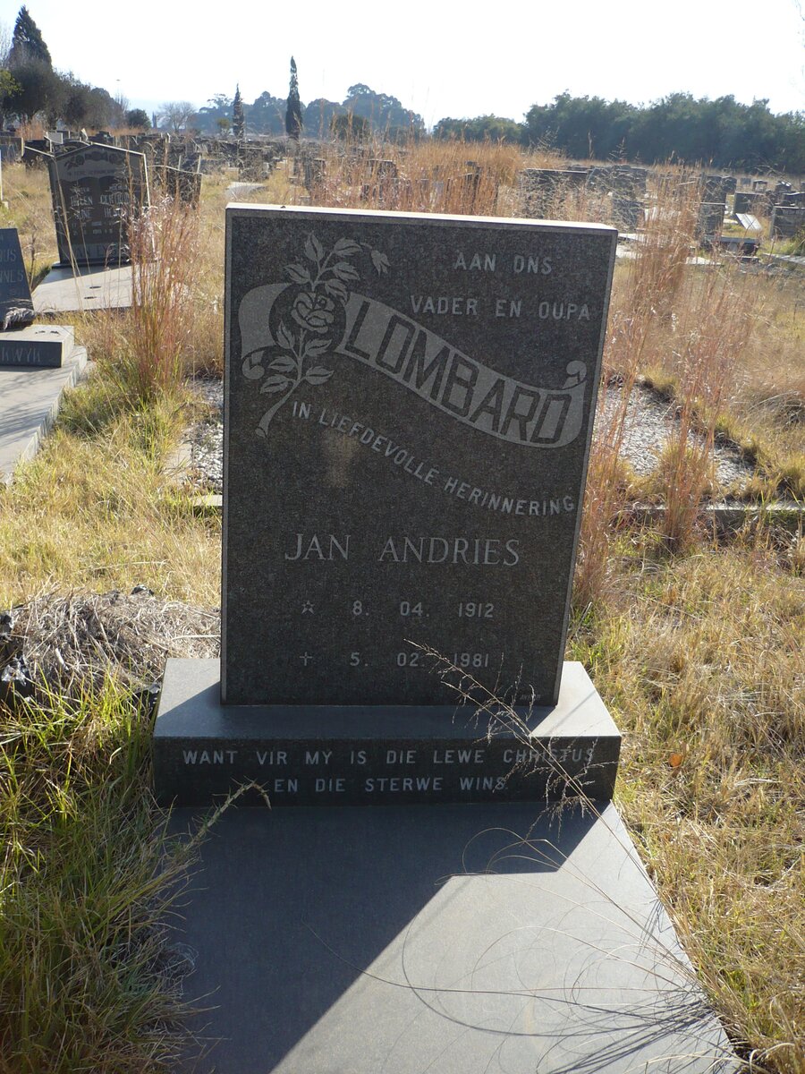 LOMBARD Jan Andries 1912-1981