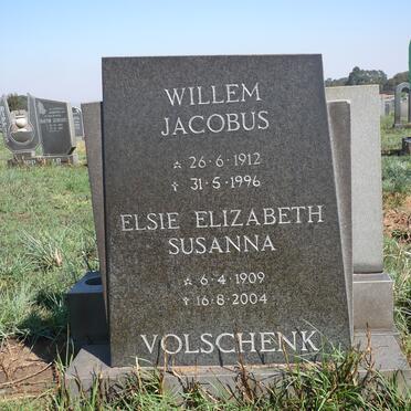 VOLSCHENK Willem Jacobus 1912-1996 &amp; Elsie Elizabeth Susanna 1909-2004