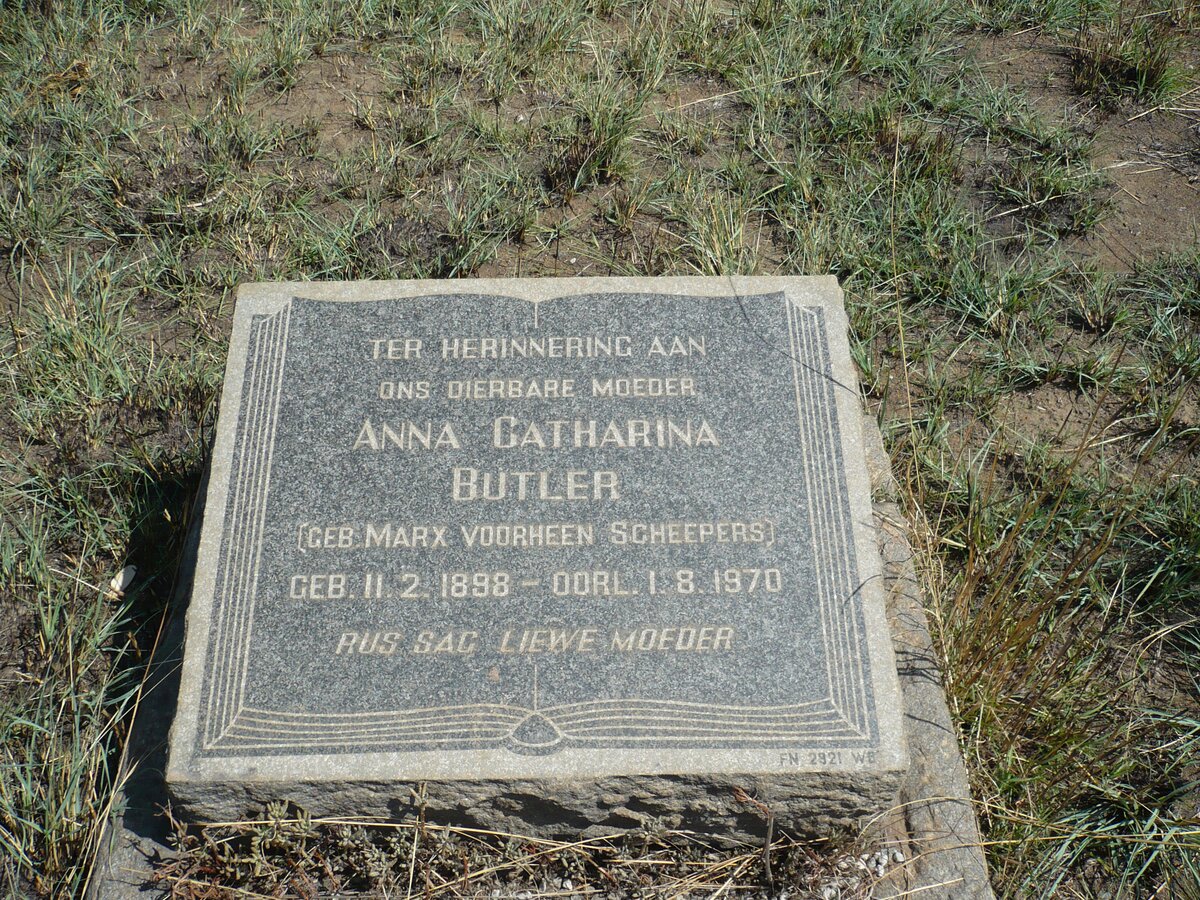 BUTLER Anna Catharina previously SCHEEPERS nee MARX 1898-1970