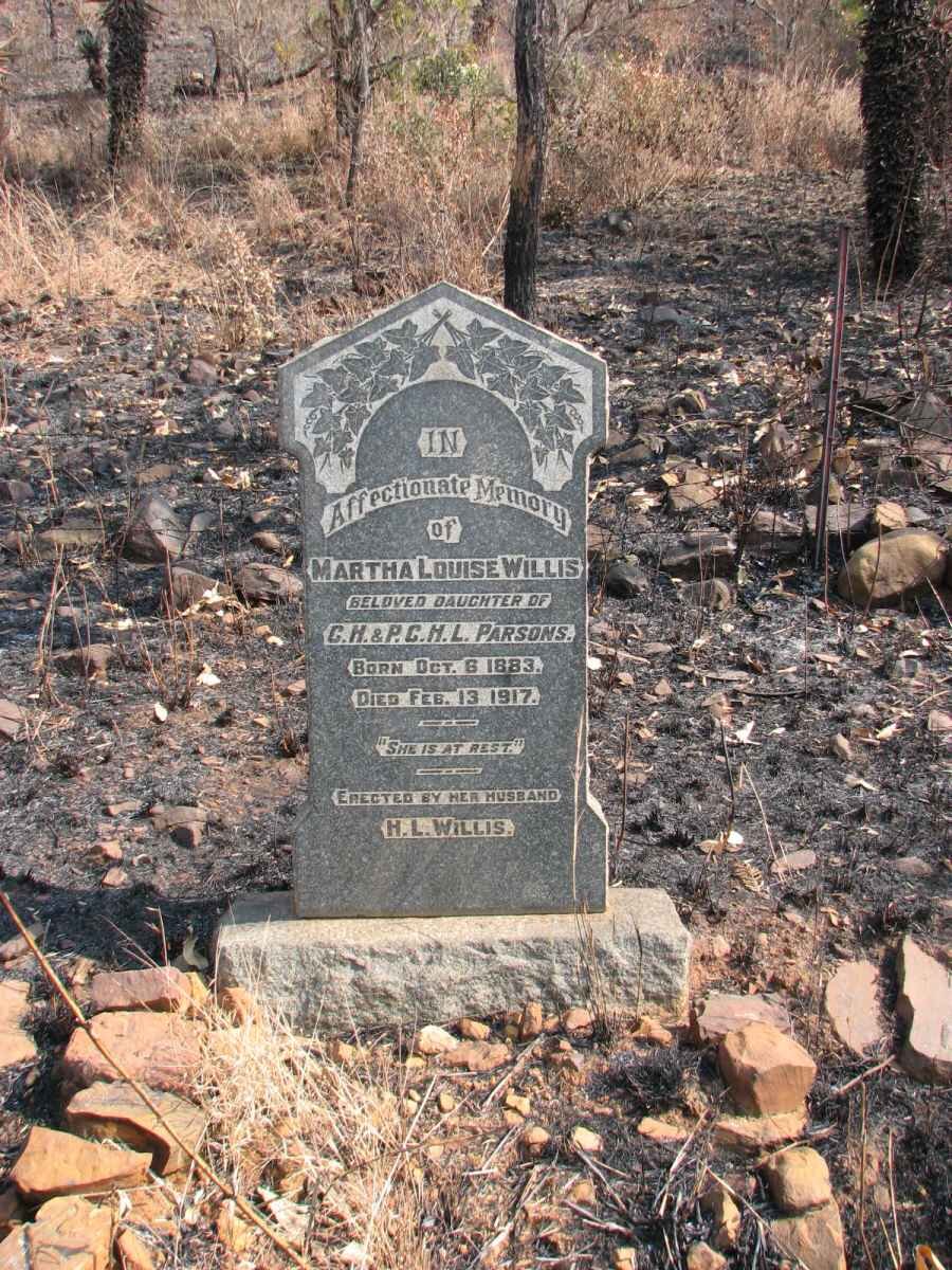 WILLIS Martha Louise nee PARSONS 1883-1917