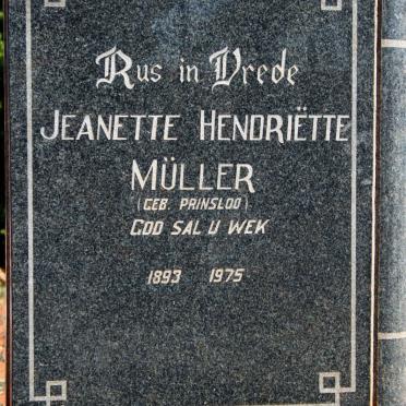 MULLER Jeanette Hendriette nee PRINSLOO 1893-1975