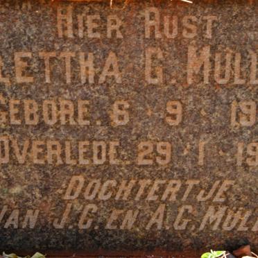 MULLER Alettha G. 1900-1901