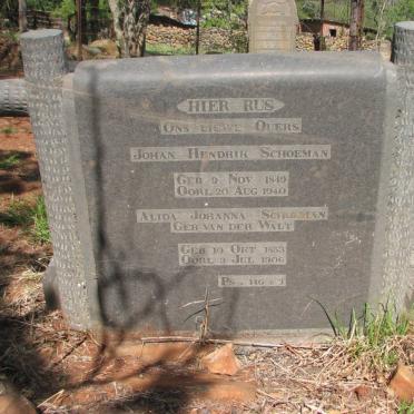 SCHOEMAN Johan Hendrik 1849-1940 &amp; Alida Johanna VAN DER WALT 1853-1906