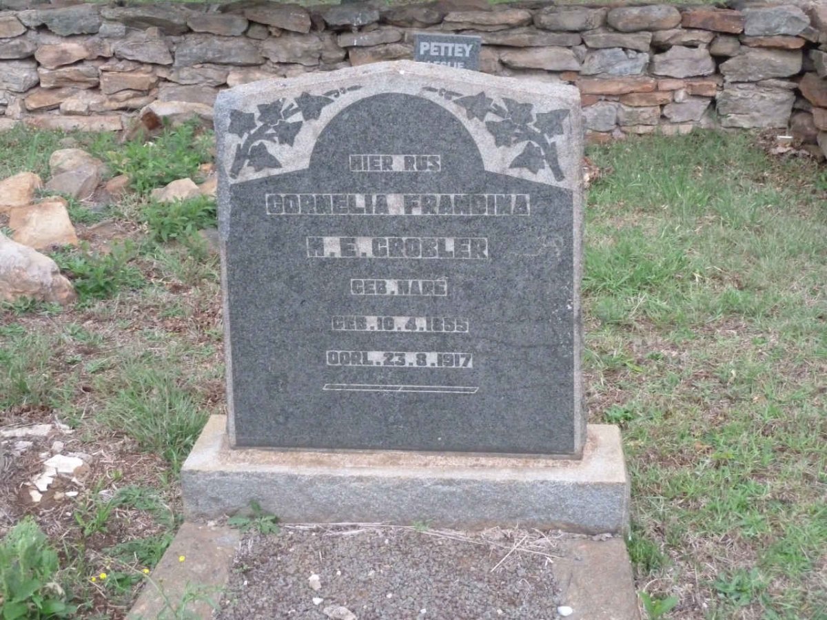 GROBLER Cornelia Francina N.E. nee MARÉ 1855-1917