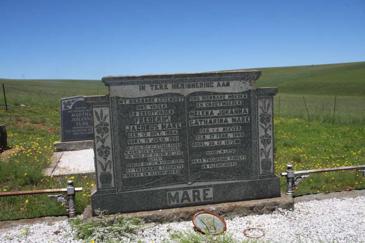 MARÉ Frederik Jacobus 1884-1951 &amp; Helena Johanna Catharina V.D. HEEVER 1885-1972